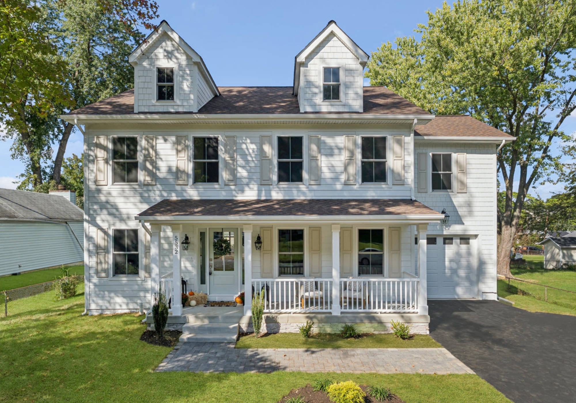 New custom home with front porch built by Character Companies in Alexandria, VA