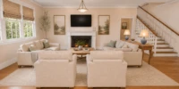 Living room with fireplace at 2715 S Hayes St, Arlington VA